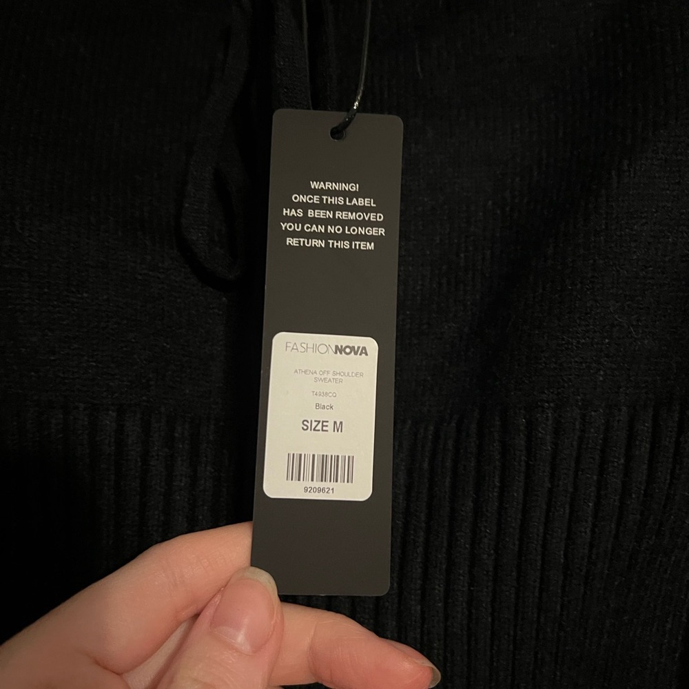 Fashion Nova Midnight Off-Shoulder Sweater - Picture 2 of 2